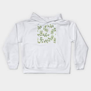 Green Leaf Print Kids Hoodie